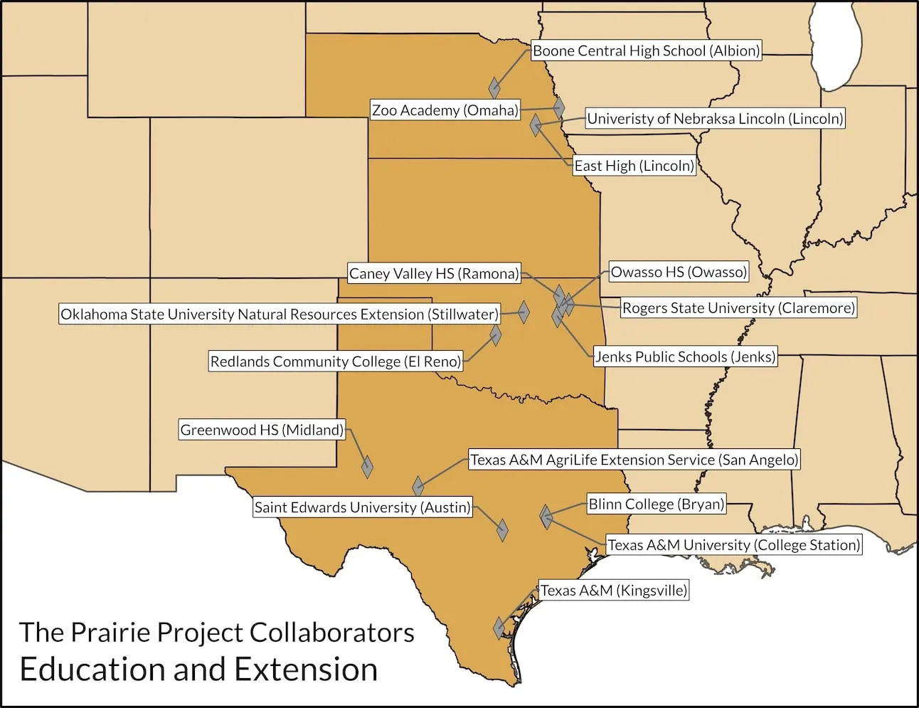 Education and Extension map